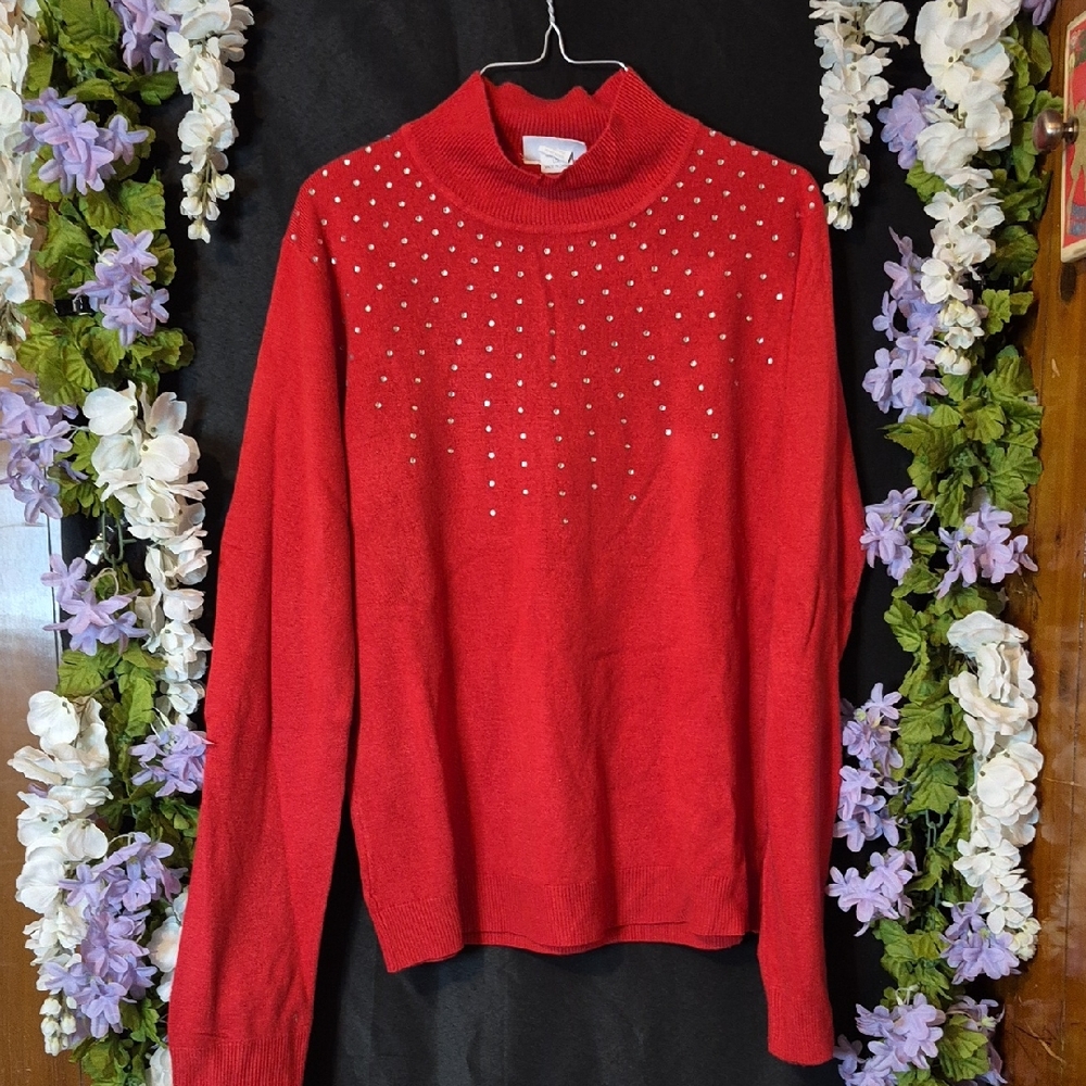 Blair Red Studded Crewneck Sweater